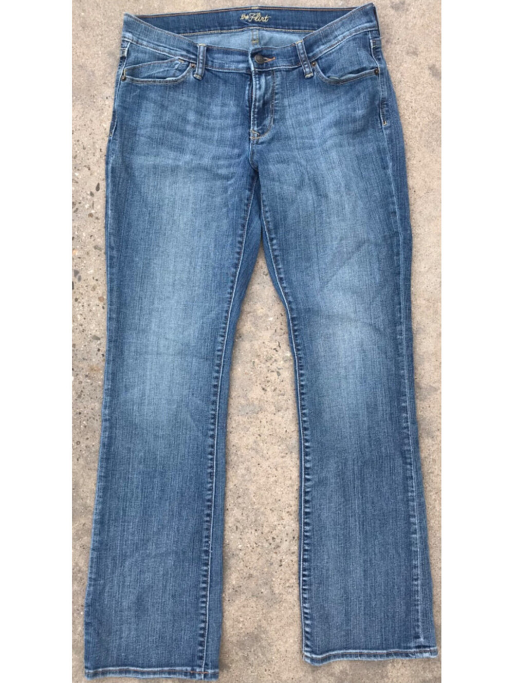 Old Navy The Flirt Denim Blue Jeans 8 Regular Fit Light Thigh Fade Marble Dye